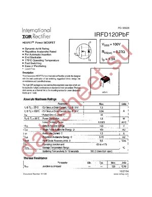 IRFD120PBF datasheet  